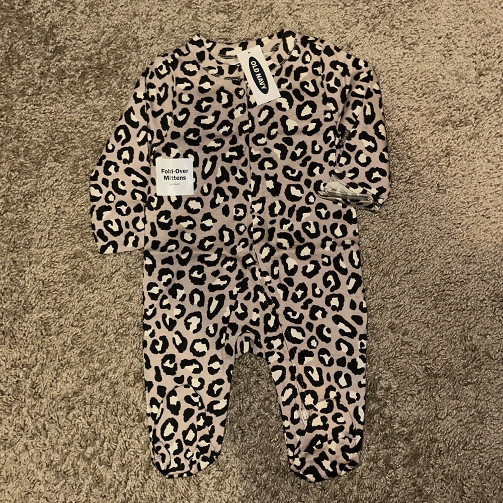 Baby leopard print onesie
